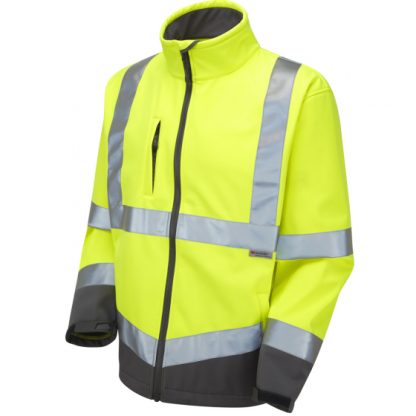 Leo Buckland Hi visibility yellow soft shell jacket