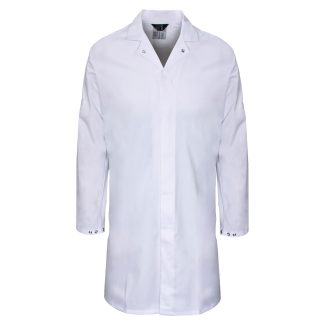 Food industry white poly cotton coat