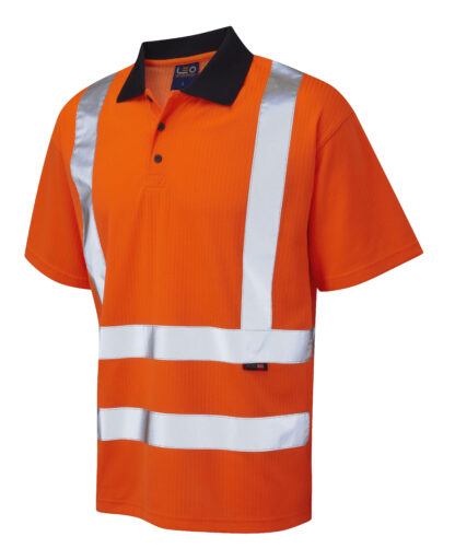 Rockham ISO 20471 Class 2 Coolviz Polo Shirt Orange Leo