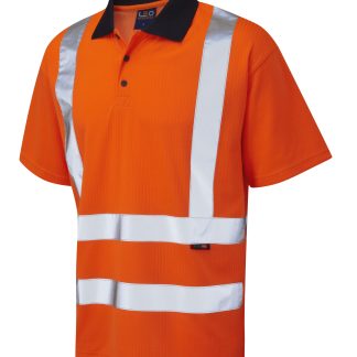 Rockham ISO 20471 Class 2 Coolviz Polo Shirt Orange Leo