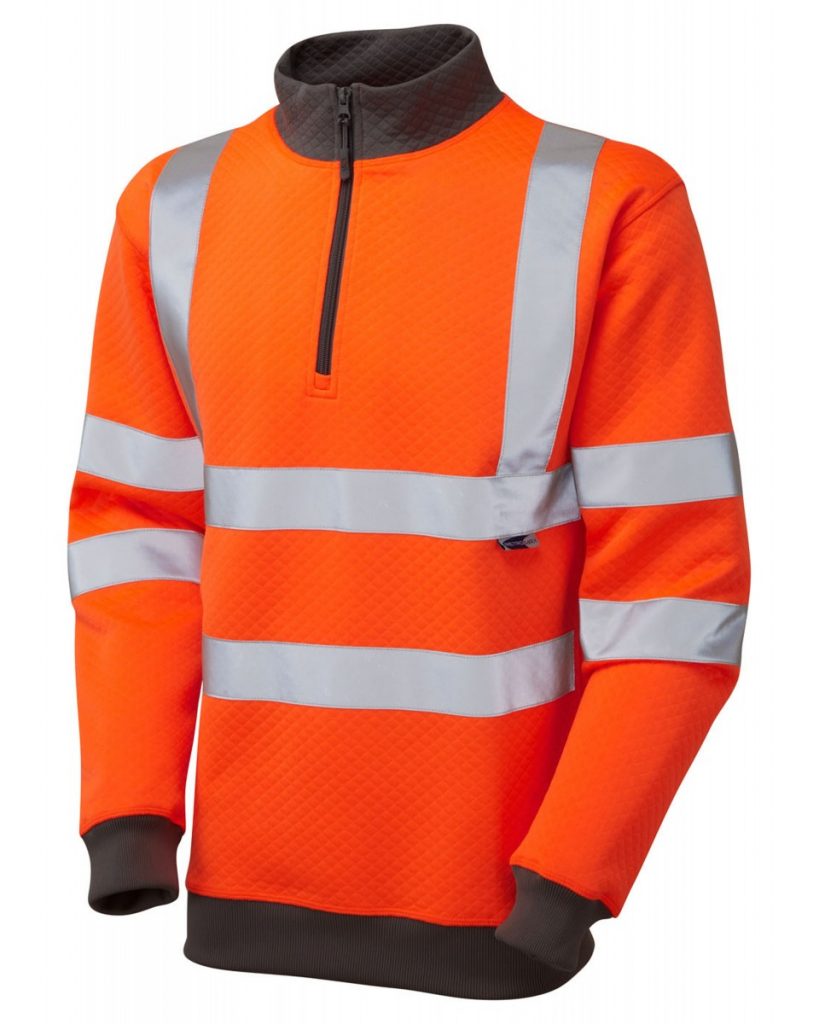 Leo BRYNSWORTHY 1/4 Zip Sweatshirt Orange SS01