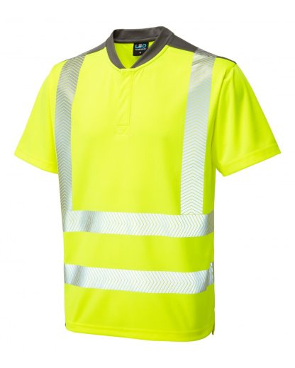 LEO PUTSBOROUGH ISO 20471 Class 2 Performance T-Shirt Yellow-T12