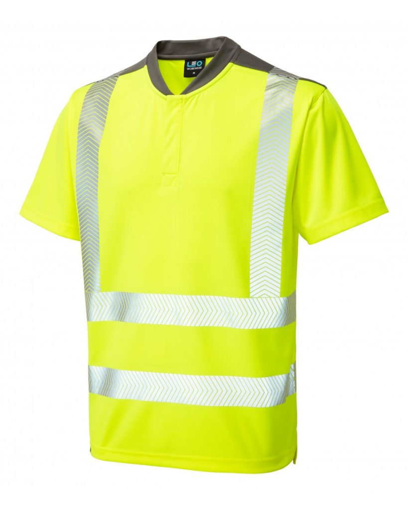 LEO PUTSBOROUGH ISO 20471 Class 2 Performance T-Shirt Yellow-T12