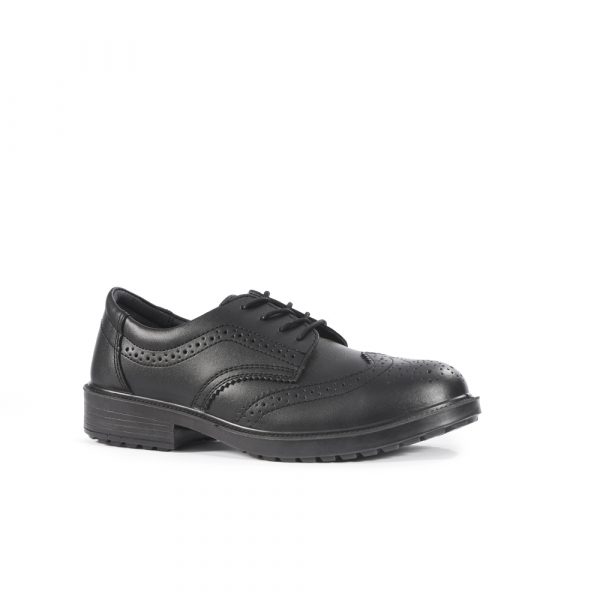 Black brogue leather safety shoe – TC500 Brooklyn – CR Safety Consumables