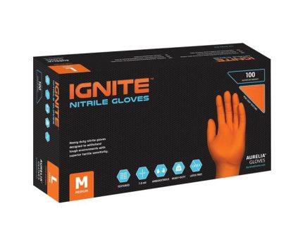 Ignite Premium Quality Orange Nitrile Gloves Unigloves