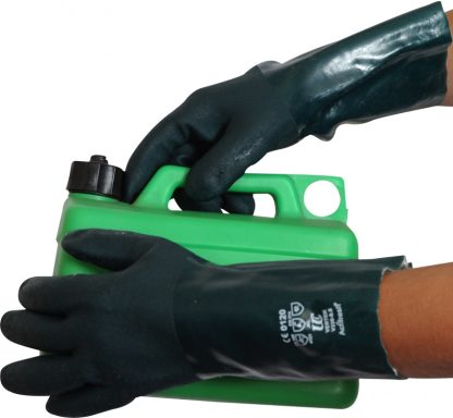 Green PVC 350mm/14" Gauntlet - double dipped palms UCI