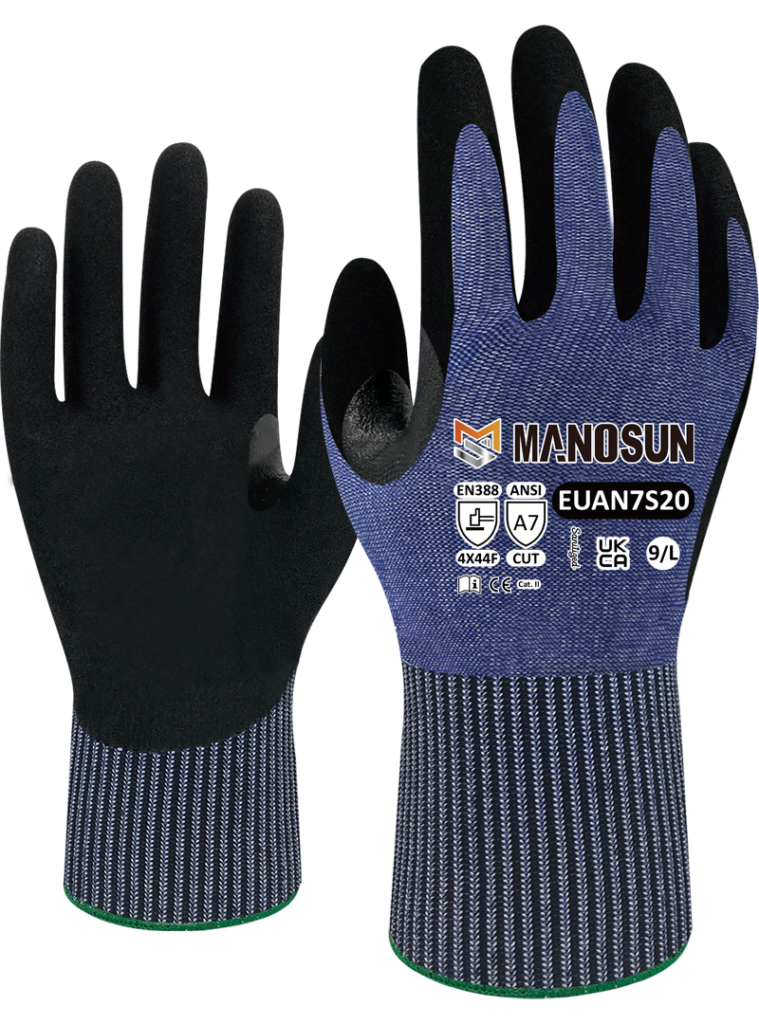 Manosun EUAN7S20 nitrile glove EN388 4.X.4.4F EN407 X1 X X X X
