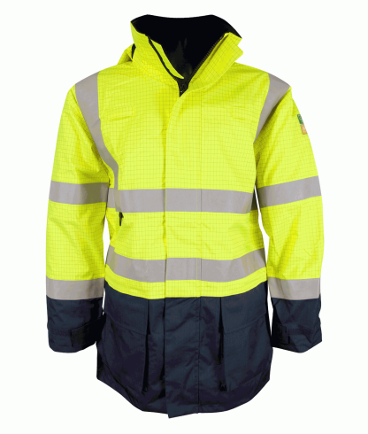 Flame Retardant Anti-Static Weather Proof Jacket Hi Viz