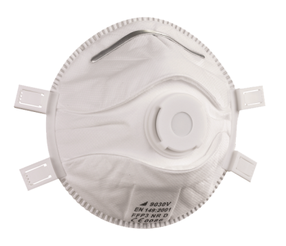 9030V  FFP3 NR D cup shape respirator with adjustable straps box of 5 Globus
