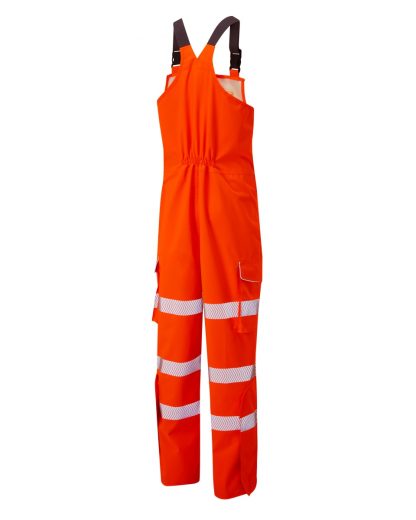 NORTHAM ISO 20471 Class 2 EcoViz 10K Breathable Bib & Brace Orange - BB01 Leo - Image 2