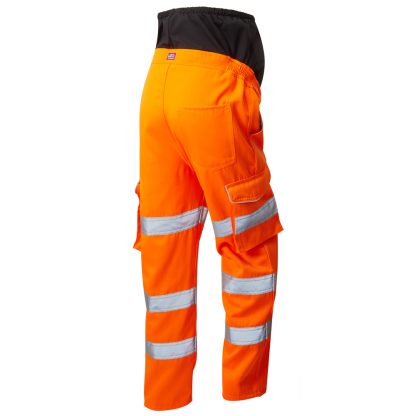 Poly/Cotton Ladies Maternity Cargo Trouser Orange - CM01-O - Leo - Image 2