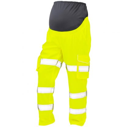 Poly/Cotton Ladies Maternity Cargo Trouser Yellow - CM01-Y - Leo