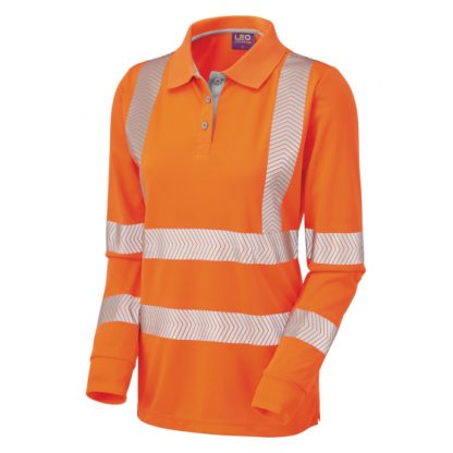 Pollyfield Coolviz Ultra Ladies Sleeved Polo Shirt Orange - PL08-O