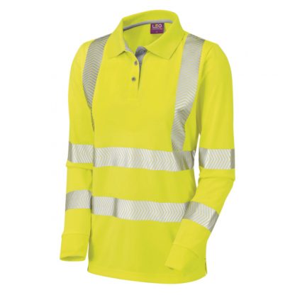 Pollyfield  Coolviz Ultra Ladies Sleeved Polo Shirt Yellow - PL08-Y