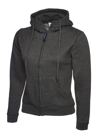 Ladies Classic Full Zip Hooded Sweatshirt - 300GSM - Uneek - Image 4