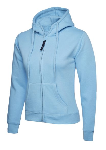 Ladies Classic Full Zip Hooded Sweatshirt - 300GSM - Uneek - Image 3