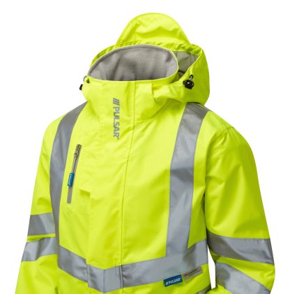 PULSAR® Unlined Storm Coat - Hi Visibility Yellow P421 - Image 5