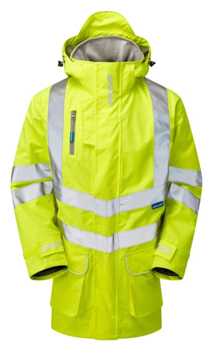 PULSAR® Unlined Storm Coat - Hi Visibility Yellow P421 - Image 2