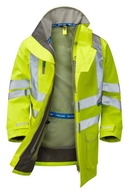 PULSAR® Unlined Storm Coat - Hi Visibility Yellow P421 - Image 3