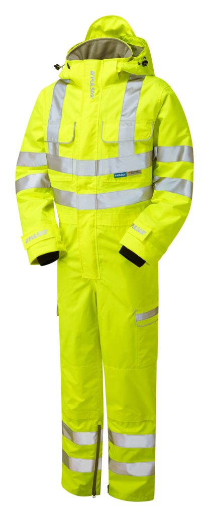 Pulsar Yellow High Visibility Waterproof and Breathable Coverall - P522