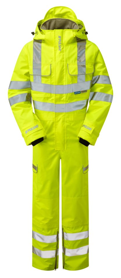 Pulsar Yellow High Visibility Waterproof and Breathable Coverall - P522 - Image 2