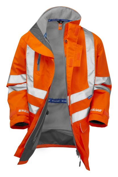 PULSAR® Unlined Storm Coat - Hi Visibility Orange PR499 - Image 3