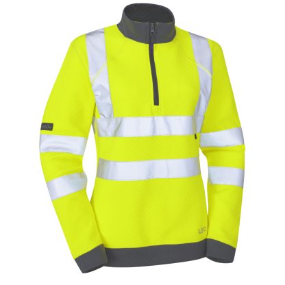 Elberry ISO 20471 Class 2 Women's EcoViz® PC 1/4 Zip Sweatshirt Yellow - Leo - Image 2