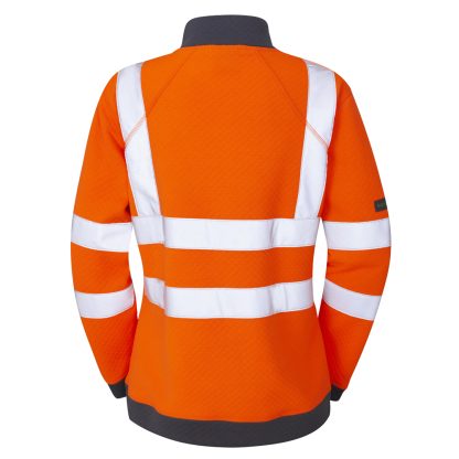 Elberry ISO 20471 Class 2 Women's EcoViz® PC 1/4 Zip Sweatshirt Orange - Leo - Image 2