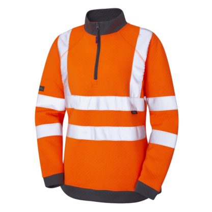 Elberry ISO 20471 Class 2 Women's EcoViz® PC 1/4 Zip Sweatshirt Orange - Leo
