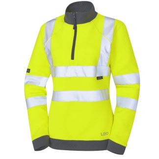 Elberry ISO 20471 Class 2 Women's EcoViz® PC 1/4 Zip Sweatshirt Yellow - Leo