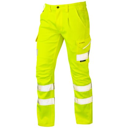 Kingford ISO 20471 Class 1 EcoViz Stretch Poly/Cotton Cargo Trouser Yellow - Leo - Image 3