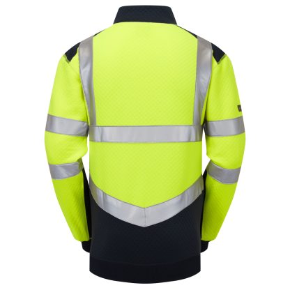 Tapeley ISO 20471 Cl 2 EcoViz PC Dual Colour 1/4 Zip Sweatshirt Yellow/Navy - Leo - Image 4