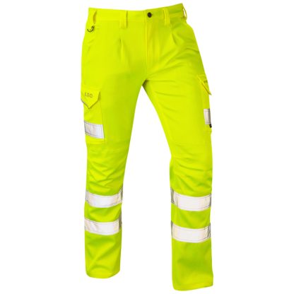 Kingford ISO 20471 Class 1 EcoViz Stretch Poly/Cotton Cargo Trouser Yellow - Leo