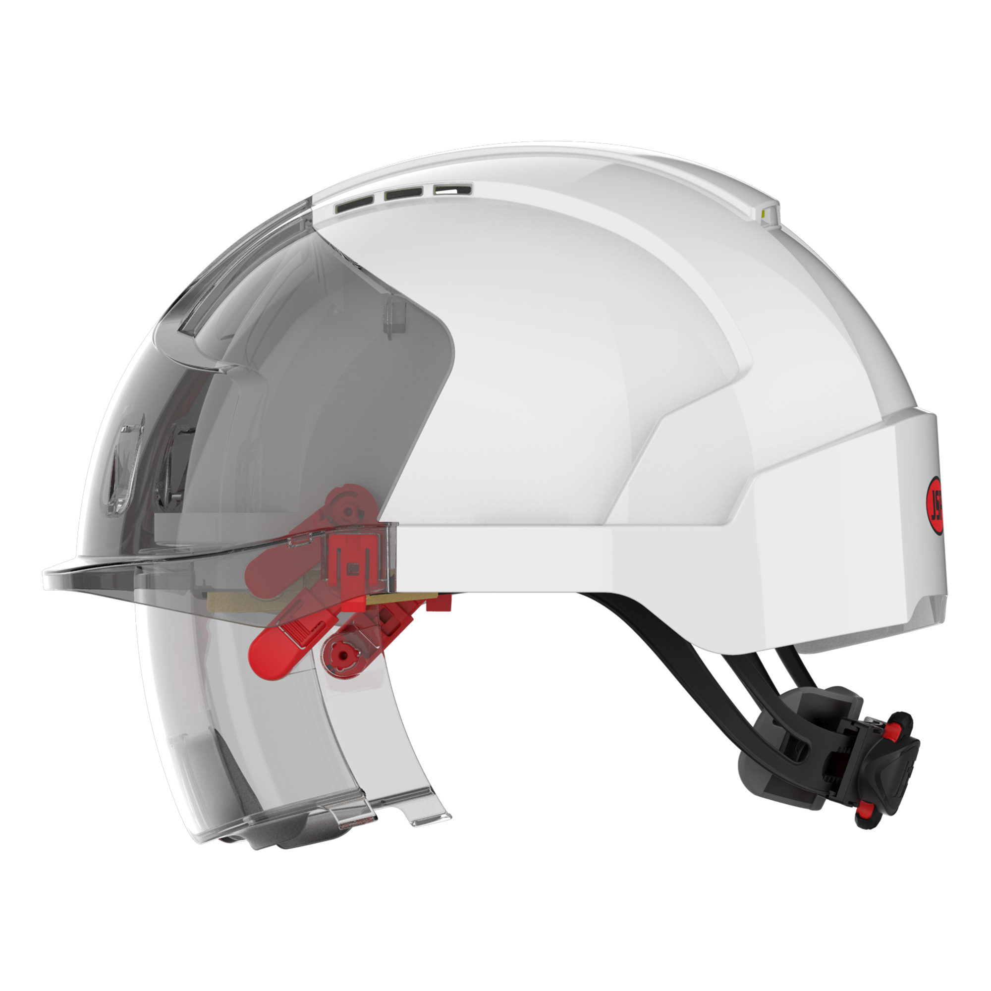 JSP EVO® VISTAlens® Safety Helmet with Integrated Eyewear - Vented -AMB-170-005-F00 - Image 3