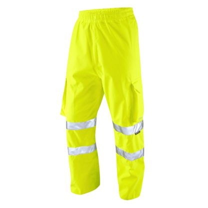 Leo Instow ISO 20471 Class 2 Breathable Cargo Overtrouser Yellow-L02