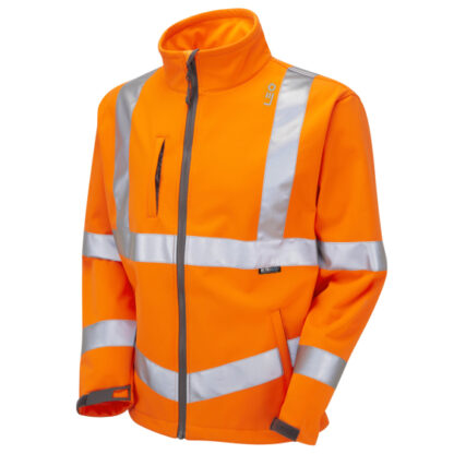 Leo Buckland Hi visibility orange soft shell jacket
