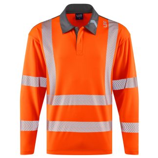 Georgeham Leo Orange EcoViz Coolmax High Performance Sleeved Polo Shirt - P13-O