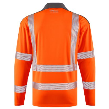 Georgeham Leo Orange EcoViz Coolmax High Performance Sleeved Polo Shirt - P13-O - Image 2