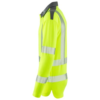 Georgeham Leo Yellow EcoViz Coolmax High Performance Sleeved Polo Shirt - P13-Y - Image 3