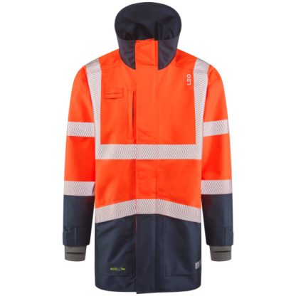 Leo Clovelly ISO 20471 Class 3 Breathable Anorak Orange & navy