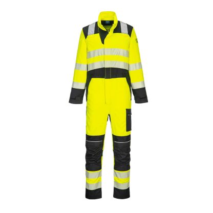 PW3 Modaflame Work Hi-Vis Multi-Norm FR Coverall Yellow/Black - Image 2