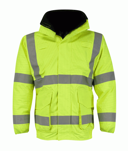 Yellow hi vis FR-AS Bomber Jacket