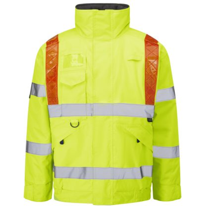 PORTMORE Leo EcoViz Superior Baffle Lined Bomber Jacket with Red Braces J03