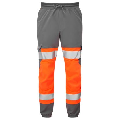 Hawkridge ISO 20471 Class 1 EcoViz 4X Jog Trouser Orange/Grey - JT01 Leo