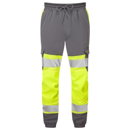 Hawkridge ISO 20471 Class 1 EcoViz 4X Jog Trouser Yellow/Grey - JT01 Leo - Image 2