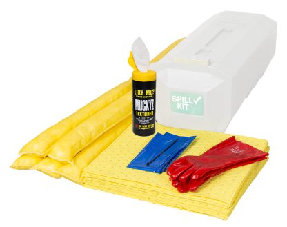 Vehicle spill kit in plastic box with hinged lid - Chemical 40 Litre